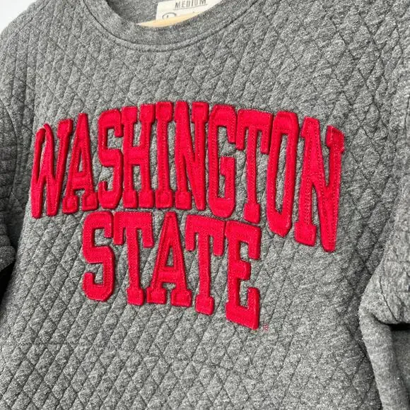 Pressbox Washington State University Quilted Sweatshirt Cougars Women Medium WSU - Picture 2 of 8